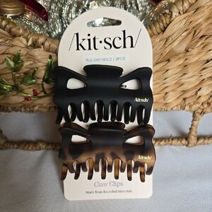 NWT Kitsch Matte Black and Tortoise Claw Clips
